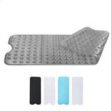 Zuvo Extra lange badmat antislip antislip antischimmel, 100 x 40 cm, grijs