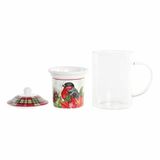 DKD Home Decor Kopje voor infusions Kristal Rood (300 ml) (2 Stuks)