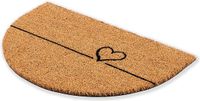 Voetmat Bol Voetmat kokos hart lijnen design halfrond – schoonloop 40 x 60 cm – deurmat binnen – antibacteriële kokosmat – natuurlijk materiaal