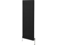 MonsterShop Monster Group BV Ovale kolomradiator trv chroomkranen - zwart - 1800x600 mm