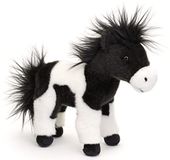 Uni-toys Zwart en wit paard, staand - 23 cm (hoogte) - pluche paard - knuffeldier