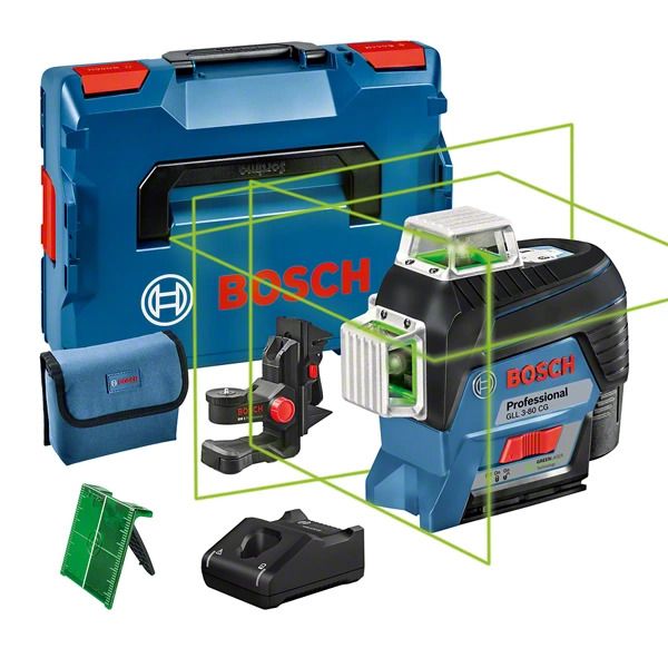 Bosch GLL 3-80 CG Professional Lijnlaser - Groen - 30m - 12V - Incl. Accu & Lader