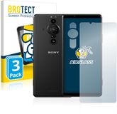 BROTECT Screenprotector 3 Stuks voor Sony Xperia Pro-I (Voor+Camera) Beschermglas transparant