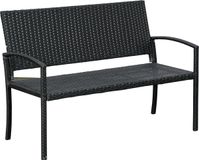 Outsunny banc de jardin - polyrotin - 2 places - noir