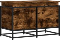 vidaXL Opbergbox met deksel, bewerkt hout, gerookt eiken, 80x40x51,5 cm
