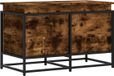 vidaXL Opbergbox met deksel, bewerkt hout, gerookt eiken, 80x40x51,5 cm