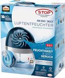 Pattex 2160520 AERO 360º luchtontvochtiger, ultra-absorberende kamerontvochtiger, helpt condensatie, schimmel- en meeldauwgeuren te voorkomen, navulbare kamerontvochtiger, 1 unit incl. ,1 apparaat + 1 x 450 g tablet,Blauw-transparant