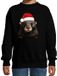 Bellatio Decorations Kersttrui / sweater familie Mol - kinderen - dieren - zwart - kerstmuts - Kerstmis 152/164