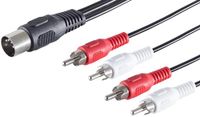 1aTTack.de 3x 1,5m 5-pins DIN-stekker naar 4 RCA-stekkers Hoogwaardige audioadapterkabel Gegoten stekkers Vernikkelde contacten Perfect voor HiFi-muzieksystemen Studioapparatuur