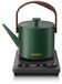 Arendo waterkoker retro, mini, 0,6 liter, 1200 W, theekoker met zwanenhalsuitloop, temperatuurinstelling van 40 tot 100 °C, LED-display, warmhoudfunctie, BPA-vrij, 360°-basis, groen