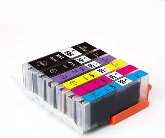 Ink Power Inktcartridges voor Canon PGI-580 / CLI-581 XL Incl. Foto blauw| Multipack van 6 inktcartridges voor Pixma TR7550, TR8550, TS6150, TS6151, TS6250, TS6251, TS6300, TS6350, TS6351, TS705, TS8150, TS8151, TS8152, TS8350, TS9150, TS9155, TS9550 en TS9551