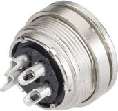 BINDER 09-0320-00-05 M16 Kabelconnector Vrouwelijk Soldeer IP40 60V 6A Zilver Nikkel Zink Duitsland