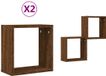 vidaXL Wandrekken kubus 2 stuks 30x15x30 cm gerookt bruin eiken
