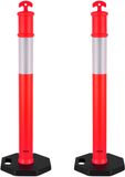 VEVOR Verkeersregelpaal Afzetpaal met Verzwaarde Voet 114CM 2 Stuks