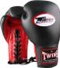 Twins BGLL1 – Gants de boxe Noir/Rouge à lacets en cuir véritable | Qualité thaïlandaise authentique 12 oz