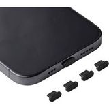 Renkforce Lightning stofbescherming voor iPhone, 4 stuks/set, zwart