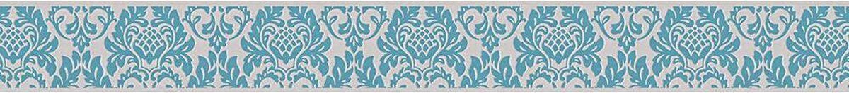 A.S. Création Only Borders 11 - BAROK ORNAMENTEN BEHANGRAND - grijs turquoise - zelfklevend