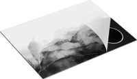 Chefcare Inductie Beschermer Abstracte Kunst - Blauw Wit Marmer - Zwart Wit - 70x55 cm