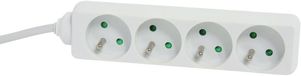 DEBFLEX Multiprise 16A - 4 prises 2P+T pour branchements multiples - Blanc - Câble 1 m