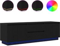 vidaXL TV-meubel met LED-verlichting 160,5x41x50 cm zwart eikenkleurig