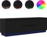 vidaXL TV-meubel met LED-verlichting 160,5x41x50 cm zwart eikenkleurig