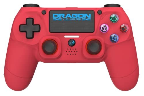 DRAGON WAR - Dragon Shock 4 Draadloze Controller Rood voor PS4, PC en Mobiel