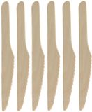 Depa BBQ/verjaardag/camping bestek - messen - 80x - hout - 16 cm - eco friendly/composteerbaar
