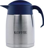 EasyClean Isoleerkan 1,6 liter RVS met KOFFIE opschrift en blauwe dop
