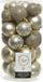 Decoris Kerstballen - 30 stuks - Champagne - 4-5-6 cm - Kunststof