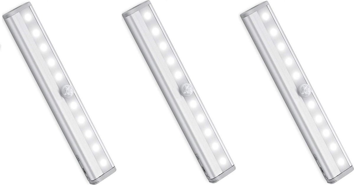 Geen merknaam LED Verlichting set van 3 - kast- lade verlichting - Wit licht - Met Bewegingssensor