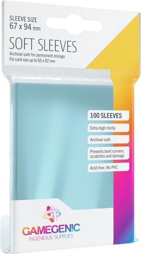 Gamegenic Soft Sleeves - Clear (100 Sleeves) - GGS10014ML