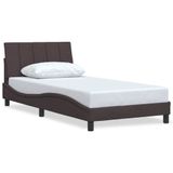 VidaXL Cadre de lit Hanko Tissu Marron foncé 100x200 cm