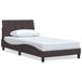 VidaXL Cadre de lit Hanko Tissu Marron foncé 100x200 cm
