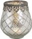 Merkloos Waxinelichthouder/Theelichthouder Gerookt Glas Zilver 14x13cm - Set van 2