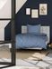 Mako Satin Linge de lit, Coton, 135x200 cm + 80x80 cm, Bleu Océan