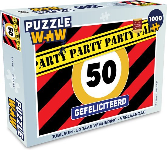 MuchoWow Puzzel Jubileum - 50 Jaar versiering - Verjaardag - Legpuzzel - Puzzel 1000 stukjes volwassenen