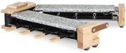 HKoeNIG Raclette-grill WOD362, 1400 W, convient pour un maximum de 8 personnes, avec plateau rotatif, plaque de grill en pierre naturelle, design en bois