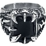etNox hard and heavy etNox Crystal Claw Heren Ring - zilverkleurig - XL