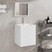 Maison Exclusive - Armoire de salle de bain avec miroir, en bois stratifié, de couleur blanche