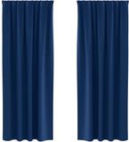 vidaXL Blackout Gordijnen met Ringen 2 st Donkerblauw 245 x 140 cm