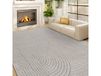 HOMCOM Tapis de salon 230 x 160 cm, tapis à poils longs géométrique, moelleux et antidérapant, gris
