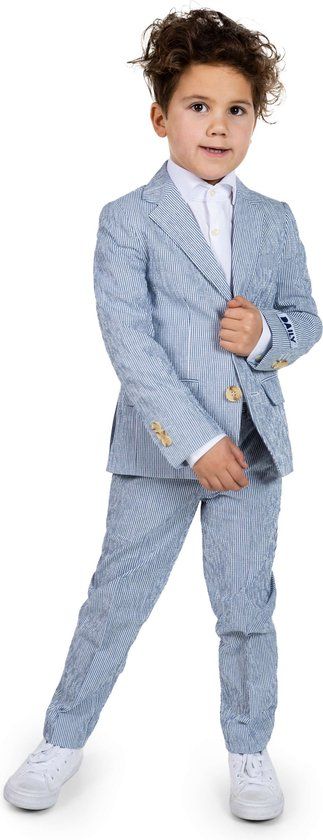 OppoSuits Daily Seer Sucker Jongens Pak Blauw