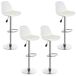 Set de 4 tabourets de bar - Tabourets de bar réglables en hauteur - Pivotant à 360° - Avec dossier - Assise rembourrée - Cadre en métal - Blanc