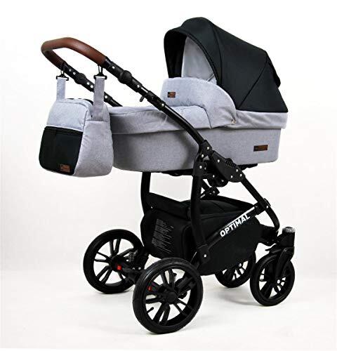 Lux4Kids Kinderwagen Optimum 3-in-1 2-in-1 megaset buggy autostoel babyzitje sportstoel zilverzwart 3-in-1 met autostoel