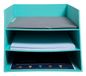 Exacompta - Ref.13453D - 1 brievenbak met 3 niveaus van TEKSTO karton - voor documenten in formaat A+ (tot 24x32 cm) - afmetingen 350x290x190 mm - kleur watergroen