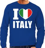 Bellatio Decorations I love Italy Supporter Sweater / Trui Heren Blauw M