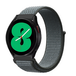 By Qubix Qubix - Sport Loop nylon bandje - Donkergrijs / blauw gemêleerd - Smartwatch bandje 22mm