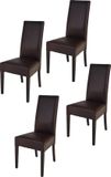 t m c s Tommychairs Luisa - Eetkamerstoelen - Set van 4 - Bruin & Moka - Kunstleer & Hout