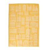 Icecat Serviette, coton, jaune/blanc avec motif pignon