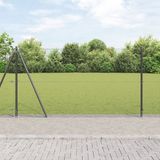 vidaXL Gelast draadhek met betonnen voetstuk 10 x 1,2 m Grijs Mesh